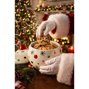Cookie Jar Ceramic Christmas Bulb Ornament 10.5" by Real Home Decor Holiday
